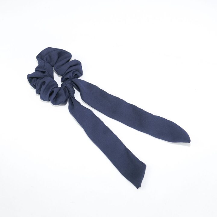 Tansy Navy Long Tail Scrunchie