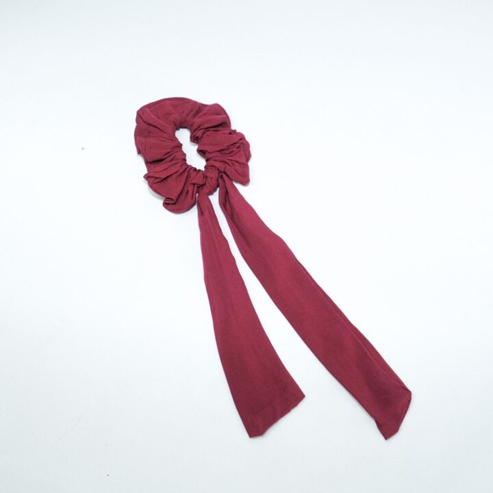 Maria Maroon Long Tail Scrunchie
